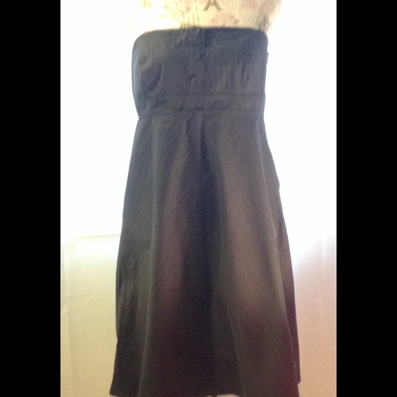 GAP Gray Strapless Dress Striped SZ 10 L