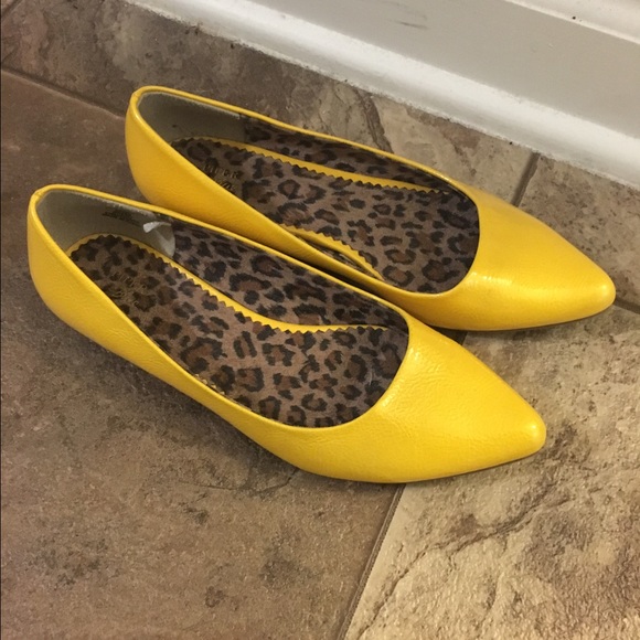 Yellow Pointed Toe Flats