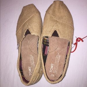 Size 6 Canvas Toms shoes slip ons