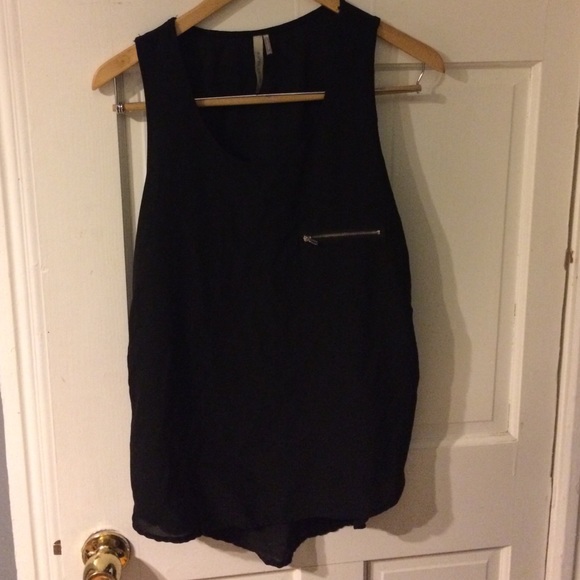 Black Zipper Detail top