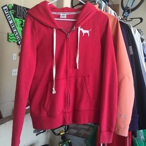 Victoria's Secret/Pink full zip hoodie sz M