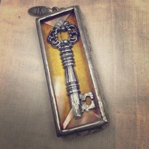 Jewel Kade Key & Dandelion Shadow Box Pendant