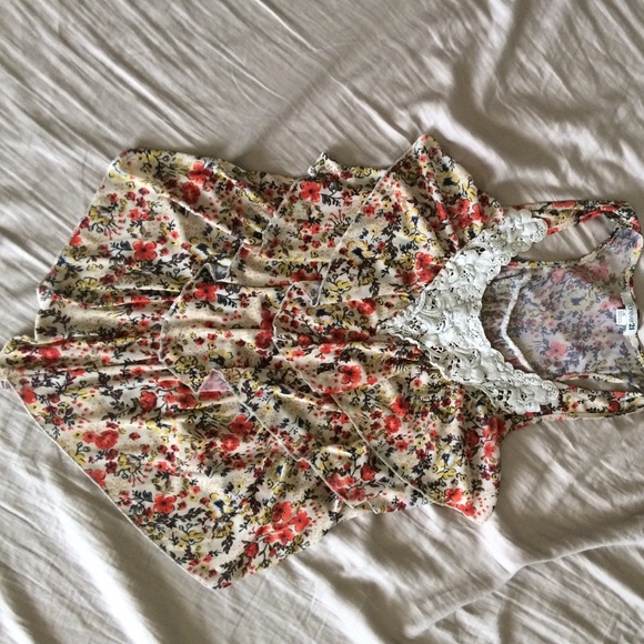 Colorful flower blouse tank
