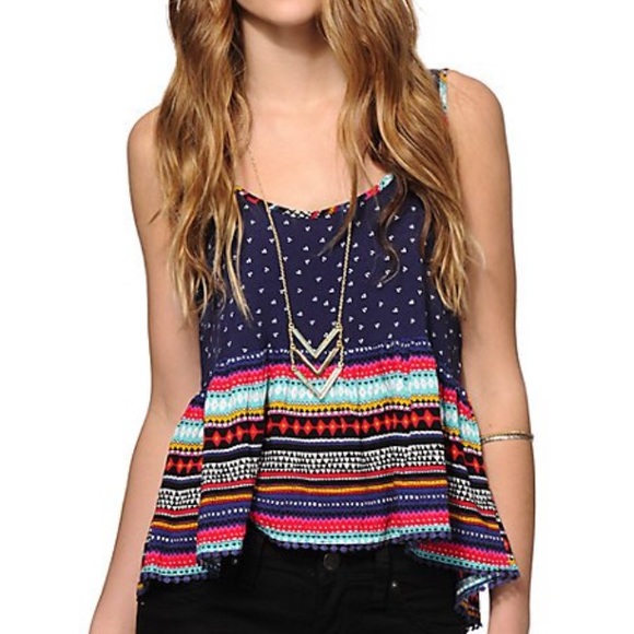 Zumiez Tops - New Griffith boho babydoll cropped tank