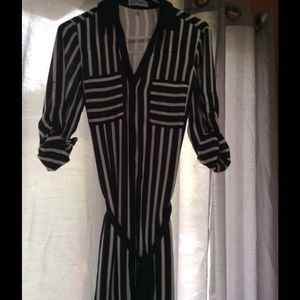 Black & White striped  shirt dress from Express