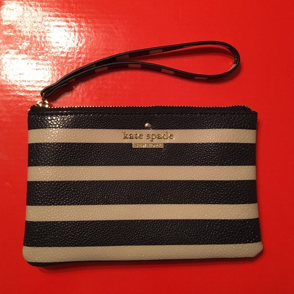 kate spade Handbags - Navy & cream Kate Spade wristlet