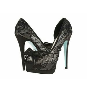 Blue by Betsey Johnson Black Vail Lace