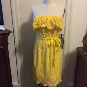 Milly eyelet dress with ruffle