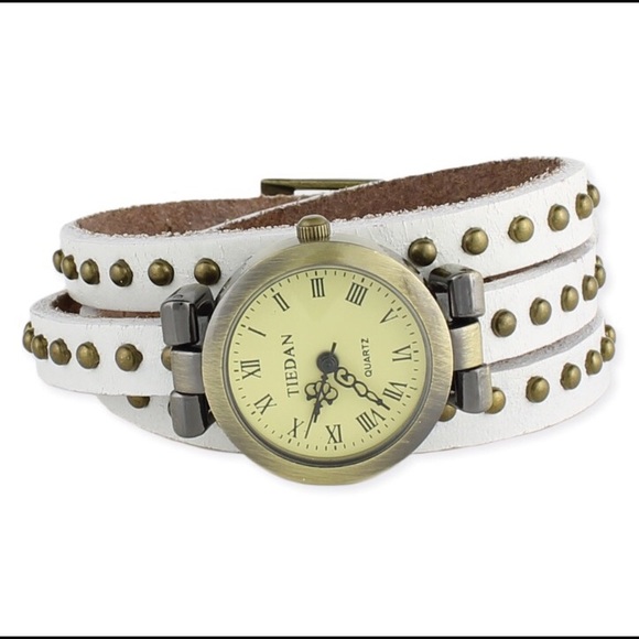 Zad Accessories - SALE Studded Leather Wrap Watch