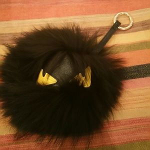 Monster Keychain charm fur black