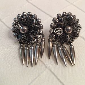 Vintage Silver-Tone Earrings