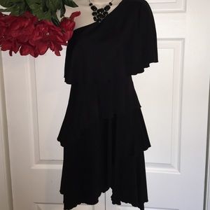 👗Black One Shoulder Tiered Dress👗