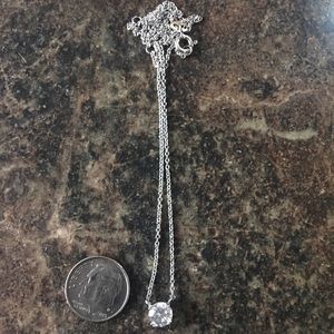 Sterling silver CZ necklace.
