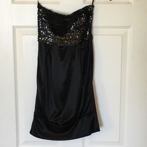 Strapless mini dress