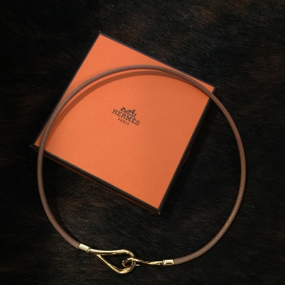 Hermes leather chord necklace