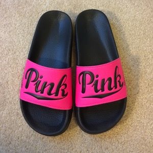 PINK NATION Black Logo Limited Edition Sandals
