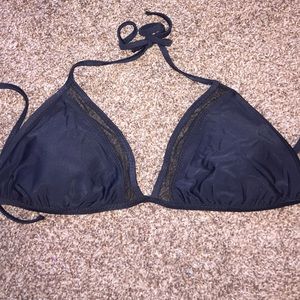 Black swimsuit top, with slight mesh