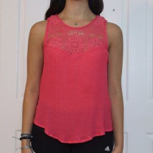 Coral Crochet Tank