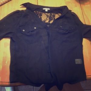 Black button down shirt