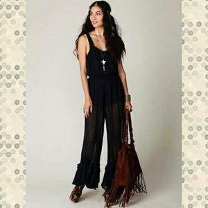 Free People Bells And Ruffles Jumpsuit Size Large