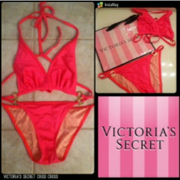 Victoria's Secret Other - Nwot Victoria secret hot pink gold trim bikini-