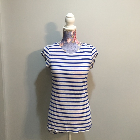 ⚓️ Blue & White Stripe Hi-Low Top⚓️ - Picture 1 of 1