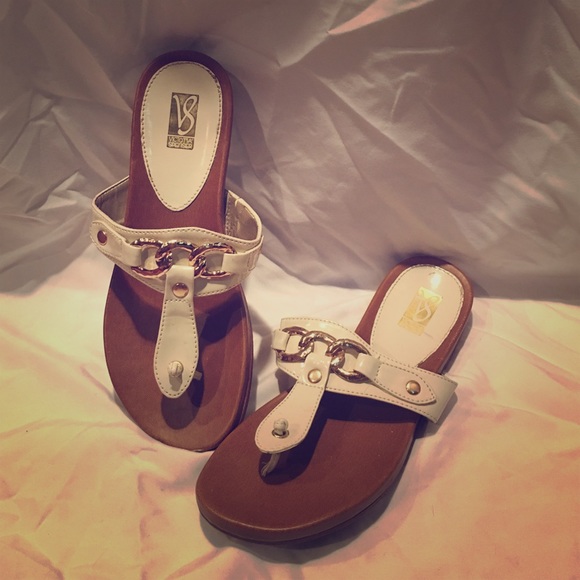 Cream and gold sandals