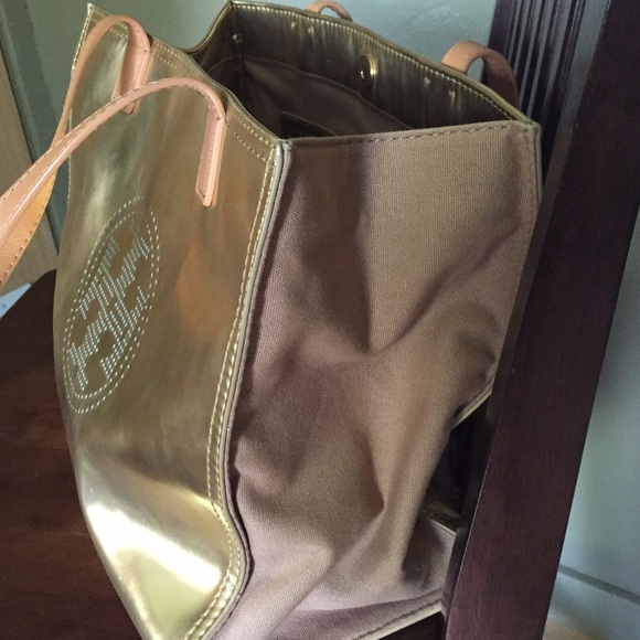 Tory burch gold metallic leather tote - Picture 2 of 4