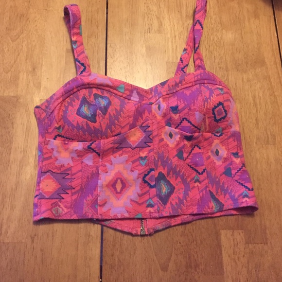Aztec print crop top