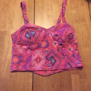 Aztec print crop top