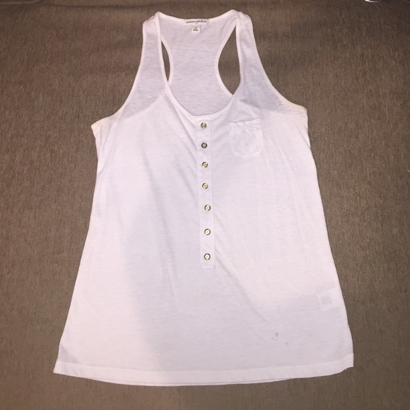 Banana republic white tank w/ gold buttons