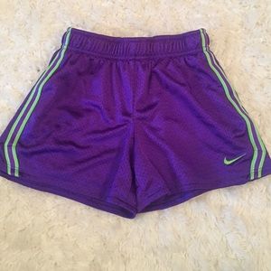 Children's purple Nike workout shorts