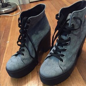 Funky Denim Platform Hightop Boot