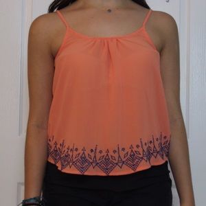 Peach Embroidered Tank