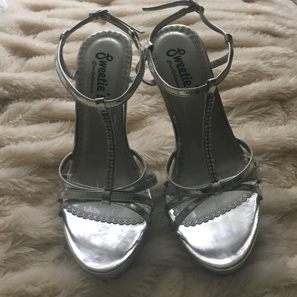 4inch silver heels