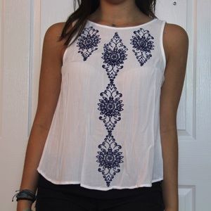 White Open Back Tank