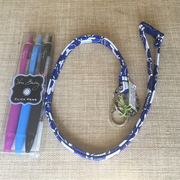 Vera Bradley Accessories - Brand new Vera Bradley breakaway lanyard & 3 pens