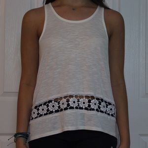 Cream crochet tank top