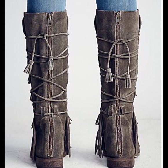 Free People/ Faryl Robin Fringe Tall Boots. - Picture 5 of 5