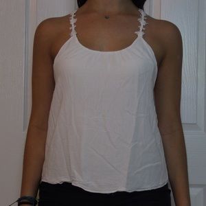 White Open Back Tank