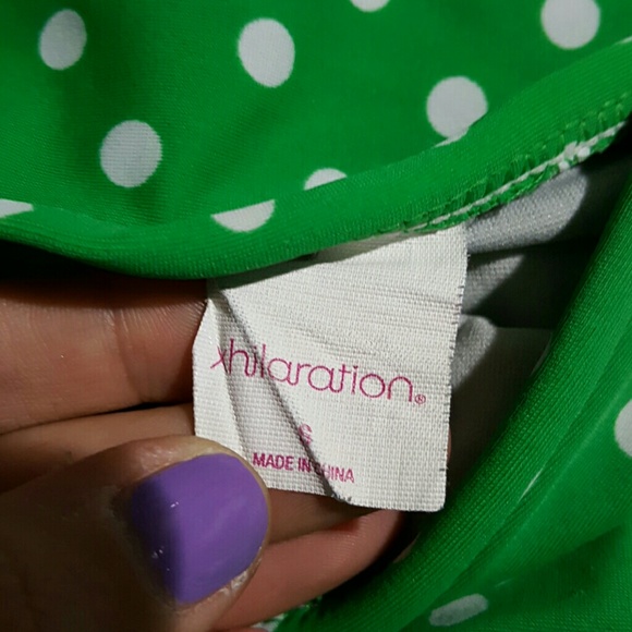 Green and white polkadot bikini - Picture 2 of 3