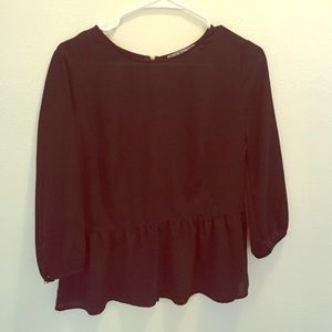 Black quarter sleeve blouse
