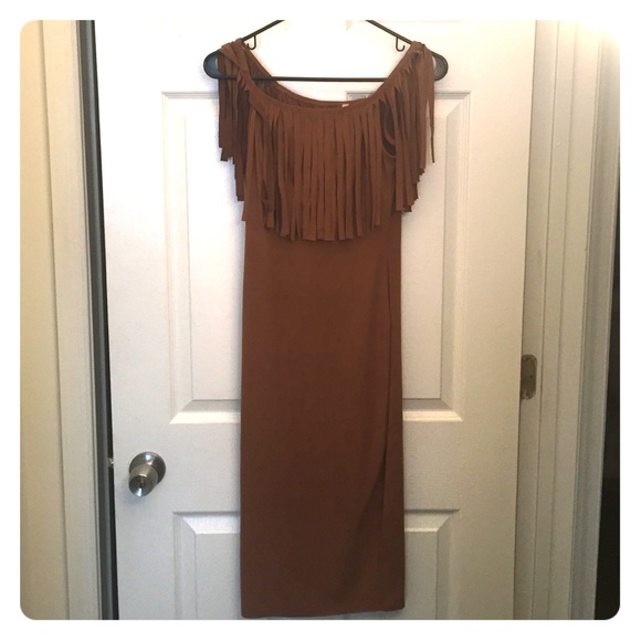 Off-Shoulder Brown/Nude dress