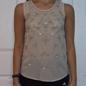 Beige Sequin Tank
