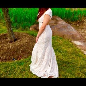 White Long Sparkly PROM dress