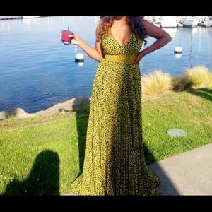 Long cheetah print dress