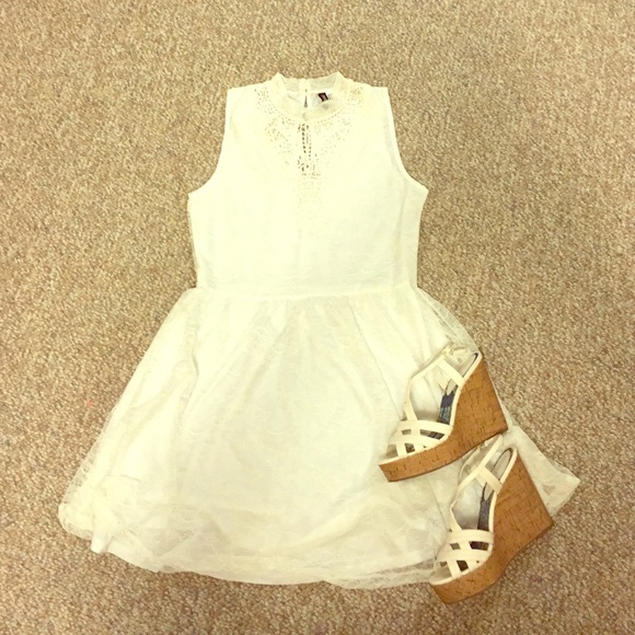 High neck, lace dress!