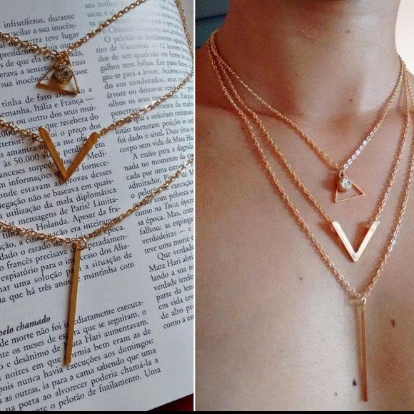 πTriple Layer Gold Necklaceπ - Picture 3 of 3