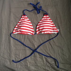 Red, white and blue bikini top