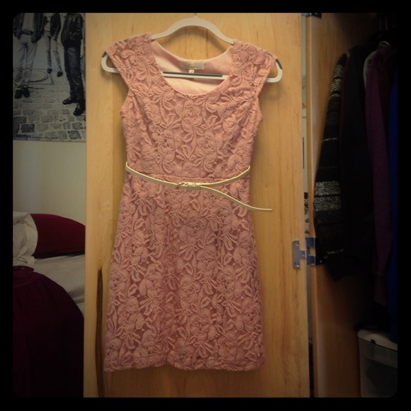 Elegant Pink Lacey Dress - Picture 1 of 3